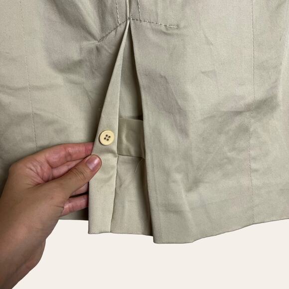 Club Monaco Newman Beige High Waist Double Breasted Button Front Belted Skirt - Picture 6 of 10